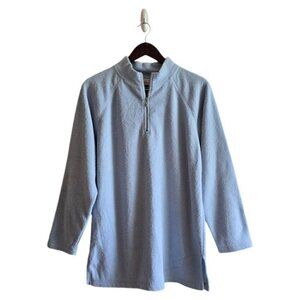 Bechamel Vintage Light Blue Terry Cloth Quarter Zip Sweater Sz S